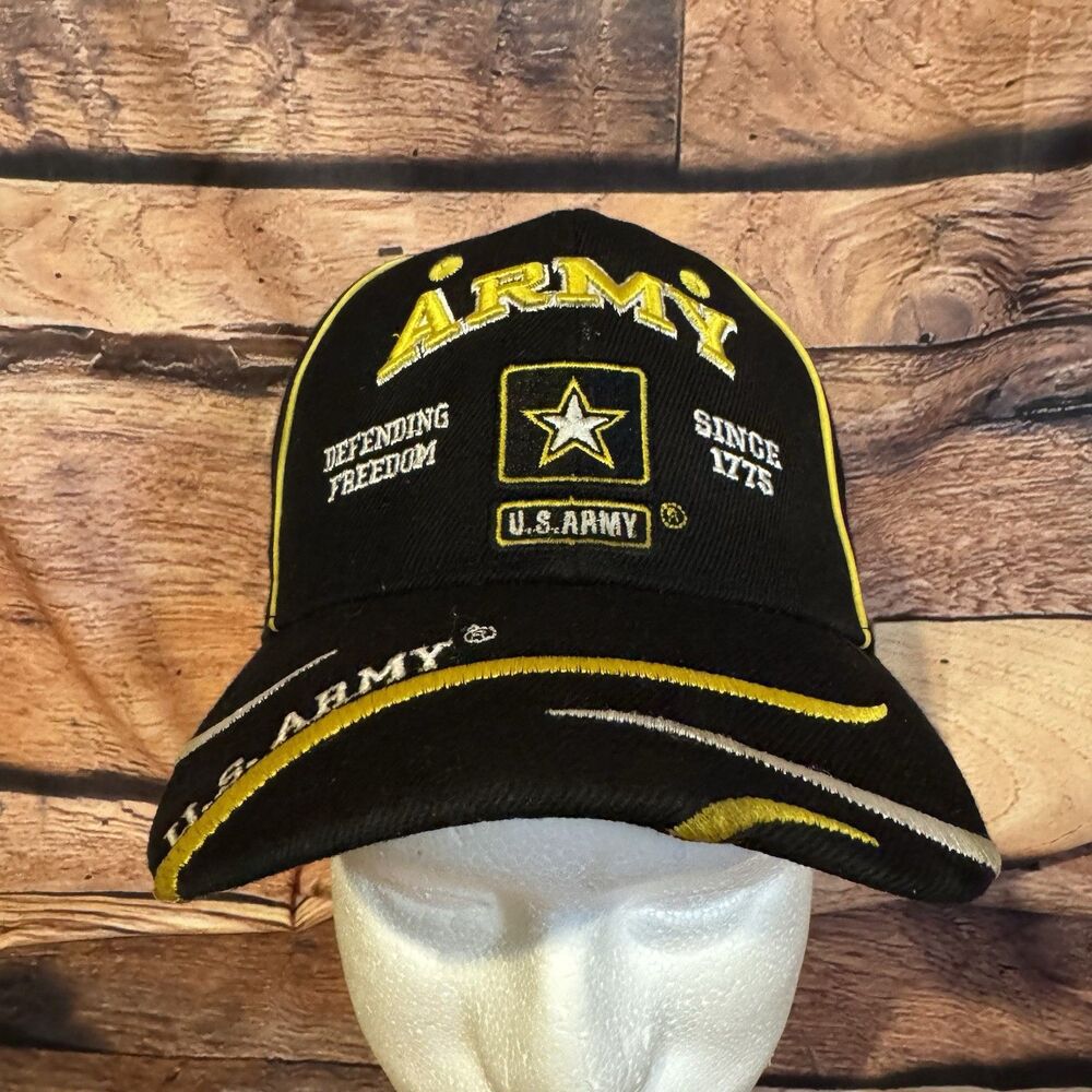 U.S. Army Defending Freedom Since 1775 Military Veteran Baseball Cap Hat Black